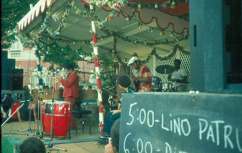 1976-006.jpg - Dizzy Gillespie Quartet 09.07.1976 18:00 Dance Stage
Dizzy Gillespie, Rodney Jones, Benjamin Brown, Mickey Roker