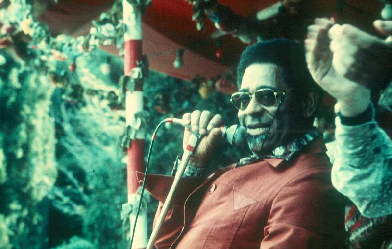 1976-009.jpg - Dizzy Gillespie Quartet 09.07.1976 18:00 Dance Stage
Dizzy Gillespie (Foto Diethelm Schäffner)