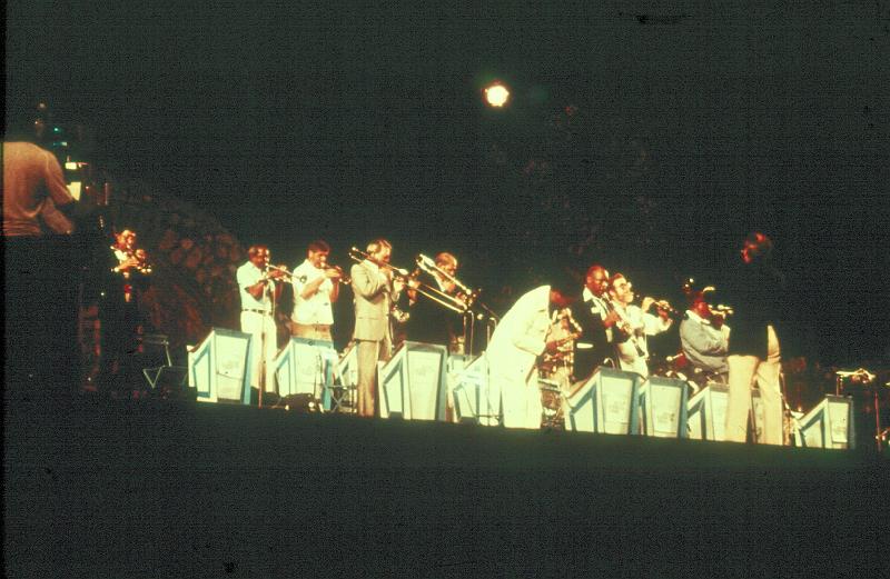 1977-026.jpg - 1977 Arena Stage: Lionel Hampton All Star Orchestra; Doc Cheatham, Joe Newman, Jimmy Maxwell, Kai Windfing, Benny Powell, Illinois Jacquet, Budd Johnson, Bob Wilber, Heywood Henry, Dick Hyman