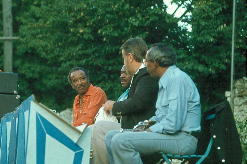 1978-013.jpg - 1978 Lionel Hampton All Star Big Band - Trumpet Section; Harry 'Sweets' Edison, Cat Anderson, Jimmy Maxwell, Joe Newman