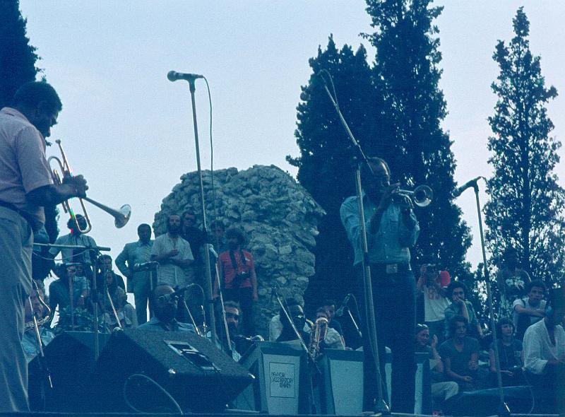 1979-016.jpg - 11.07.1979 Arena Stage New York Repertory Company - Dizzie Gillespie dir.;  Dizzy Gillespie, Bob Wilber, Norris Turney, Andy Lawrence, Heywood Henry, Joer Newman