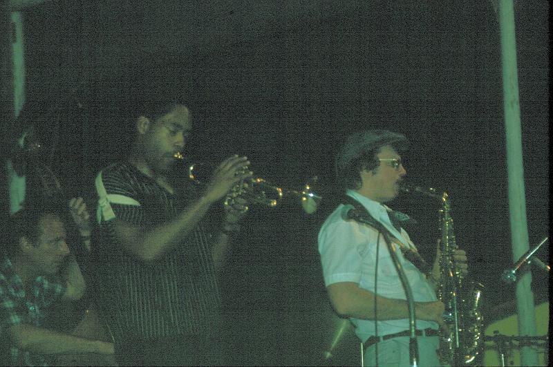 1983-041.jpg - 09.07.1983 Dance Stage
"Richie Cole & Alto Madness":
Paul Warburton, John Faddis, Ritchie Cole