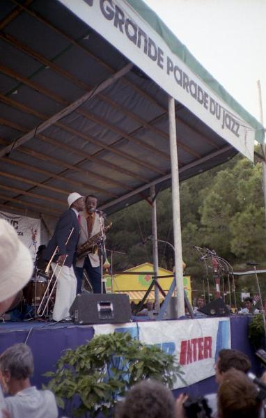 1984-069.jpg - 1984 Garden Stage
Al Grey, Buddy Tate