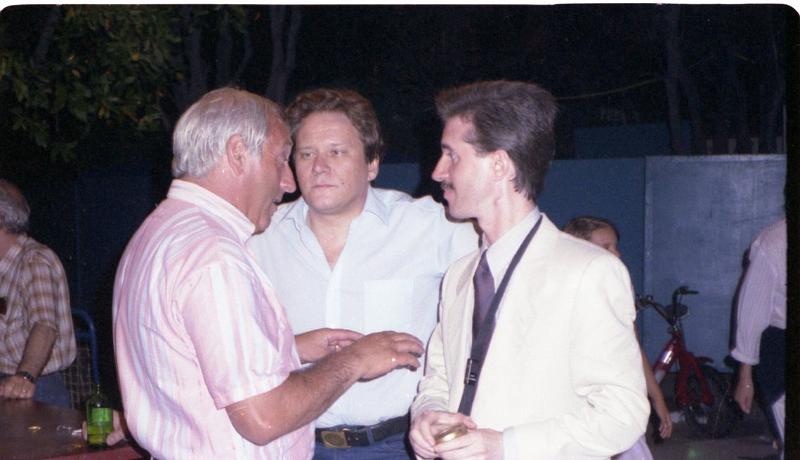 1985-04.jpg - 1985 Warren Vaché - Scott Hamilton off-stage