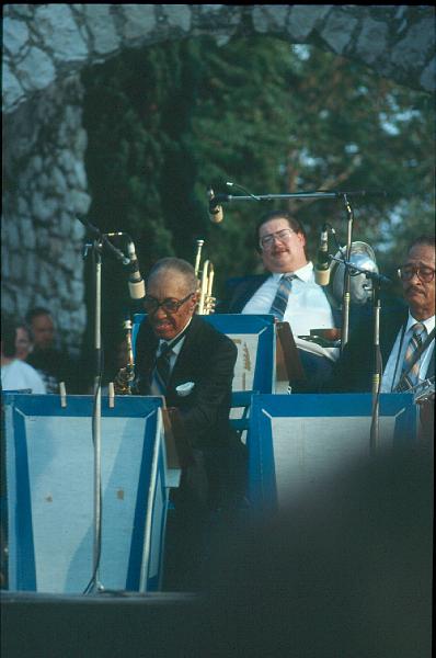 1985-46.jpg - 13.07.1985 Arena Stage
"Panama Francis & His Savoy Sultans":
Howard Johnson, Spanky Davis, Coleman Hoppin