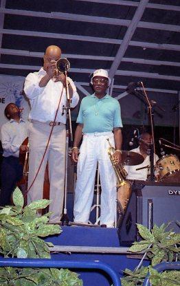 1991-04.jpg - 1991 Jimmy Woode, Nicolas Peyton, Clark Terry, N.N. (dr)