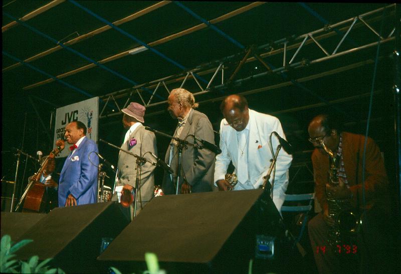 1993-18.jpg - 14.07.1993 Garden Stage
Jimmy Woode, Lionel Hampton, Al Grey, Harry 'Sweets' Edison, Clark Terry, James Moody